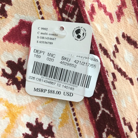 NWT Free People Tuscan Sunrise Cleo Printed Wrap Skirt In Multi Combo 12 - Picture 7 of 9